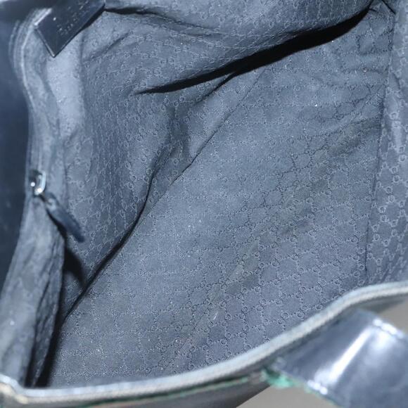 GUCCI Web Sherry Line Tote Bag Canvas Red Gray Green - Picture 15 of 16